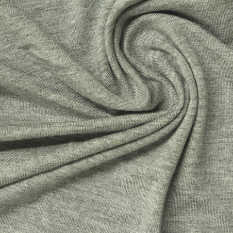 Light Grey Heathered-Marl Jersey Knit, Viscose, 150 gsm, 175 cm