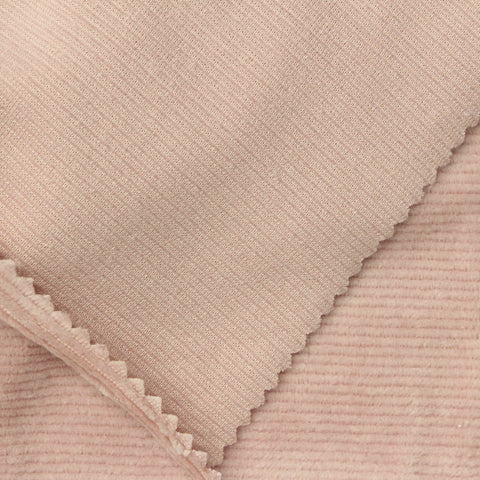 Cotton Polyester Stretch Corduroy Fabric, 240 gsm, 155 cm — Pink