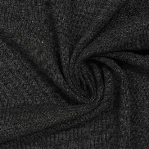 Dark Grey Marl Jersey Knit, Poly-Cotton, 160 gsm, 146 cm