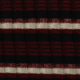 Dark Blue Horizontal-Stripe Rib Knit, Polyester — photo 3