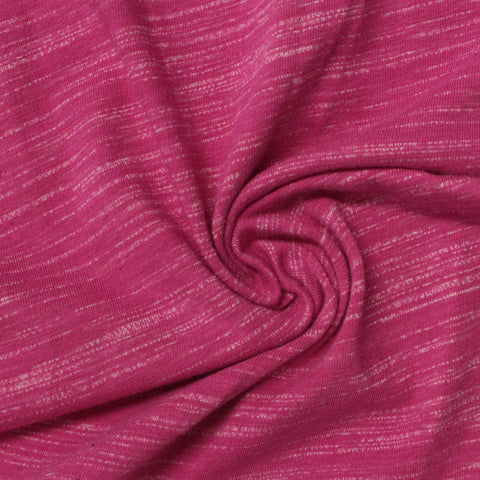 Fuchsia Marl Jersey Knit, Cotton-Poly
