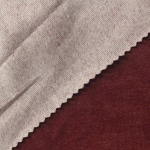 Burgundy Marl French Terry, Poly-Cotton
