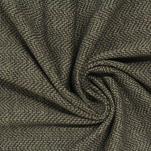Dark Brown Geometric Jersey Knit, Poly-Viscose