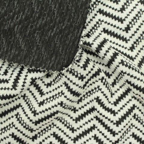Black Zigzag Jacquard, Polyester, 206 gsm