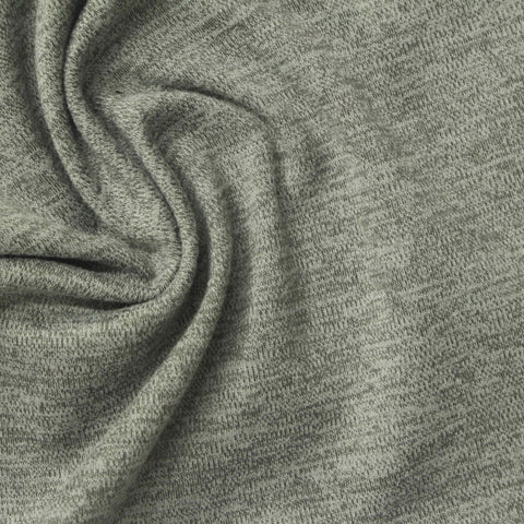 Heather Grey Marl Interlock Knit, Poly-Spandex