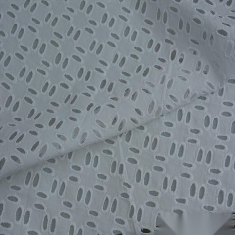 White Eyelet Woven, Cotton, 130 cm