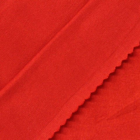 Brushed Acrylic Viscose Stretch Jersey Knit Fabric, 230 gsm, 160 cm — Red