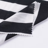 Black Horizontal-Stripe Jersey Knit, Polyester — photo 3