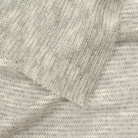 Light Grey Marl Chunky Knit, Viscose-Poly, 164 gsm