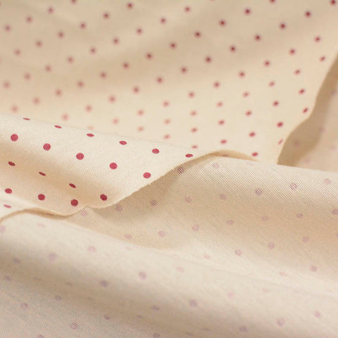Burgundy Dots Jersey Knit, Cotton