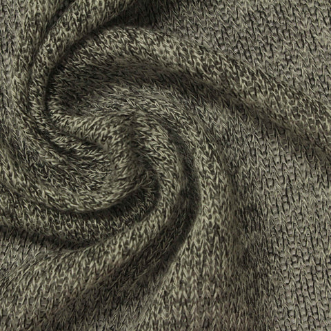 Dark Grey Marl Chunky Knit, Viscose-Poly, 100 gsm