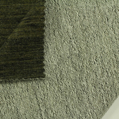 Cotton Polyester Blend Stretch French Terry Fabric, 250 gsm, 165 cm — Khaki