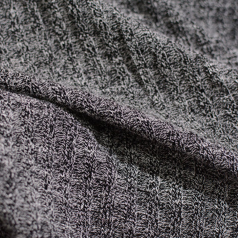 Light Grey Marl Rib Knit, Poly-Viscose, 300 gsm, 150 cm