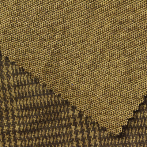 Plaid Polyester Stretch Knit Fabric, 235 gsm, 180 cm — Brown