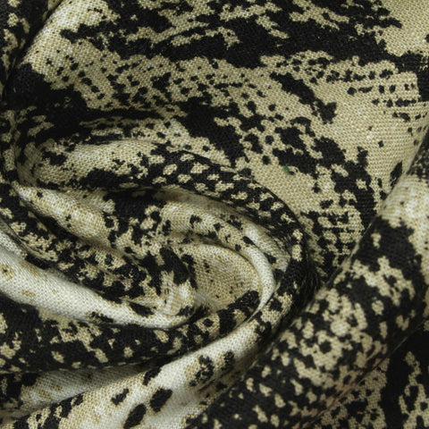Black Snakeskin Woven, Cotton-Linen