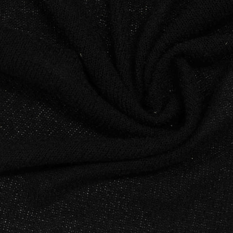 Black Marl Jersey Knit, Polyester, 200 gsm, 150 cm, ref EF-210923