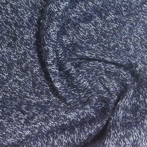 Navy Marl Jersey Knit, Polyester