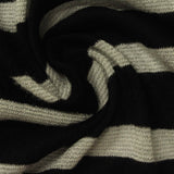 Black Horizontal-Stripe Knit, Viscose — photo 3