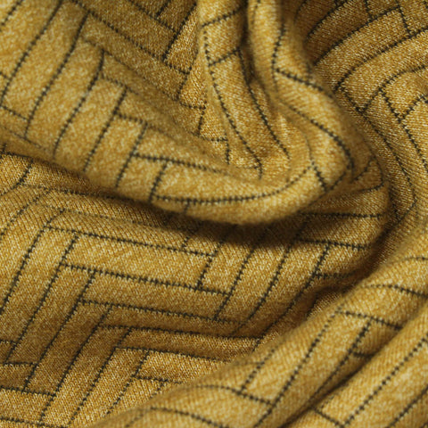 Mustard Herringbone Jacquard, Poly-Cotton