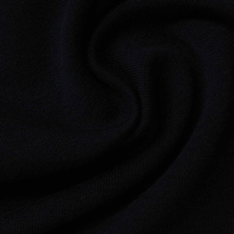 Cotton Polyester Stretch French Terry Fabric, 243 gsm, 170 cm — Black