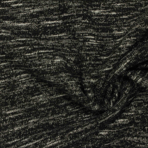 Black Marl French Terry, Polyester, 300 gsm