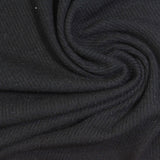 Polyester Viscose Stretch Rib Knit Fabric, 270 gsm, 120 cm — Black — photo 3
