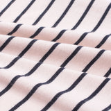 White Horizontal-Stripe Jersey Knit, Cotton — photo 3