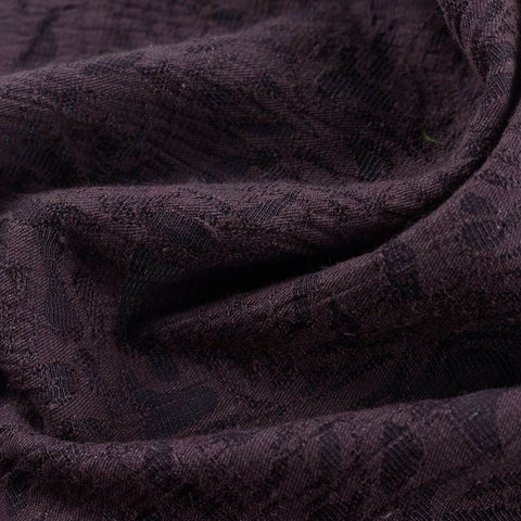 Dark Purple Tone-on-Tone Floral Jacquard, Cotton-Poly