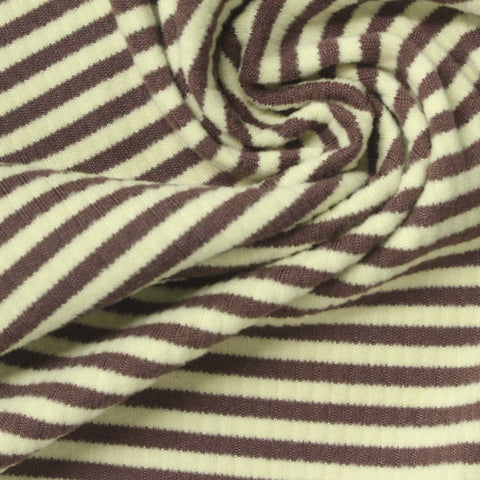 Brown Horizontal-Stripe Velvet, Polyester, 220 gsm