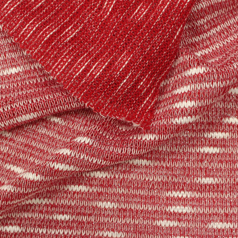 Red Marl Chunky Knit, Poly-Viscose, 166 gsm