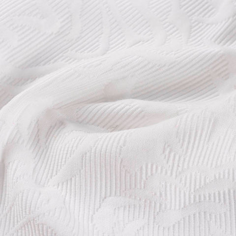 White Tone-on-Tone Floral Jacquard, Cotton, 305 gsm