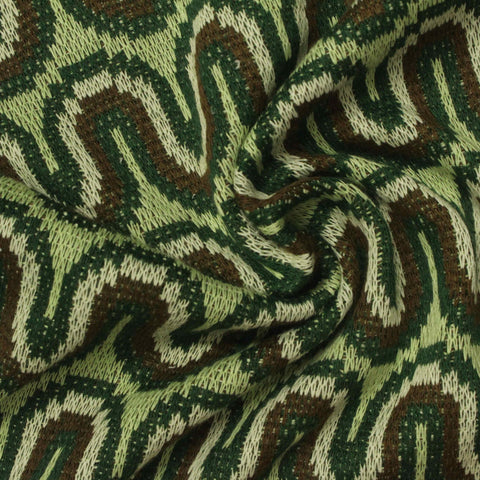 Dark Green Geometric Jacquard, Polyester, 374 gsm