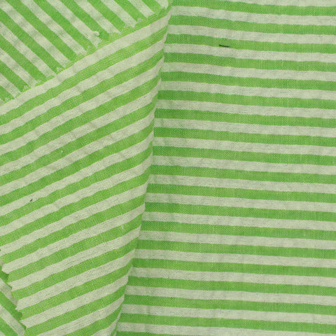 Polyester Cotton Seersucker Fabric, 120 gsm, 145 cm — Green
