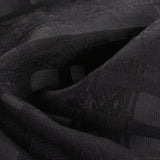 Black Geometric-Grid Jacquard, Viscose-Poly — photo 3