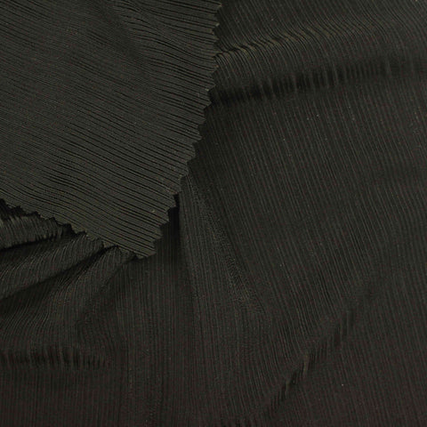 Polyester Stretch Rib Knit Fabric, 224 gsm — Black