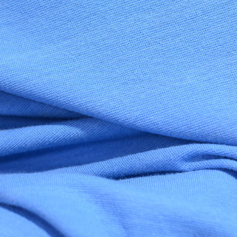 Cotton Polyester Stretch Rib Knit Fabric, 200 gsm — Blue