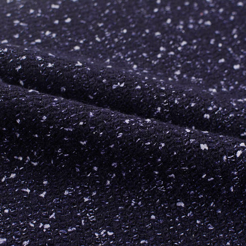 Dark Blue Marl Chunky Knit, Poly-Cotton, 441 gsm