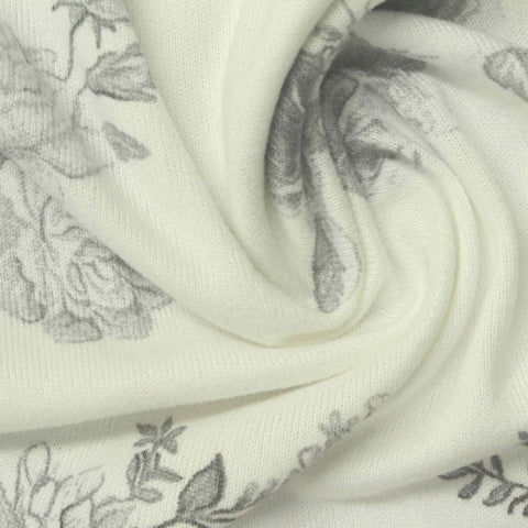 Grey Floral Chunky Knit, Polyester