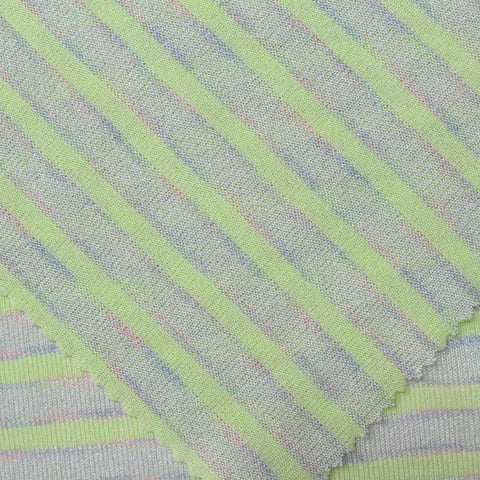 Striped Viscose Nylon Rib Knit Fabric, 115 gsm, 155 cm — Green