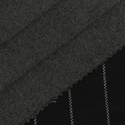 Black Vertical-Stripe Jacquard, Viscose-Poly, 320 gsm
