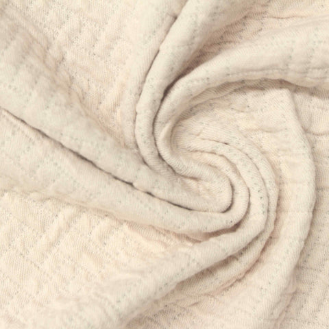 Cream Tone-on-Tone Zigzag Jacquard, Cotton-Poly