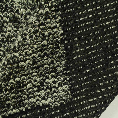 Black Marl Interlock Knit, Poly-Acrylic