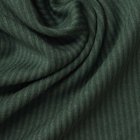 Viscose Polyester Rib Knit Fabric, 170 gsm, 185 cm — Green