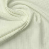 Polyester Viscose Stretch Rib Knit Fabric, 250 gsm, 130 cm — White — photo 3