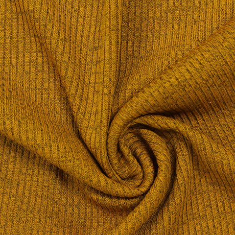 Mustard Marl Rib Knit, Polyester