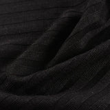 Polyester Viscose Stretch Rib Knit Fabric, 252 gsm — Black — photo 3
