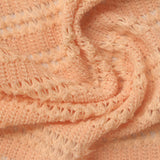 Peach Openwork-Stripe Chunky Knit, Polyester — photo 3