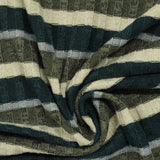 Teal Horizontal-Stripe Rib Knit, Poly-Viscose — photo 3