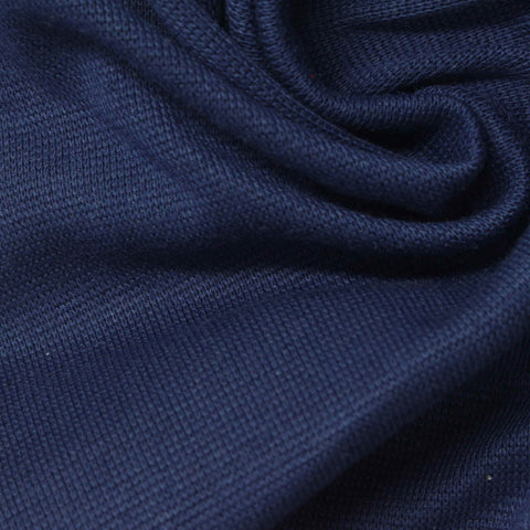 Polyester Cotton Stretch Rib Knit Fabric, 280 gsm, 160 cm — Navy