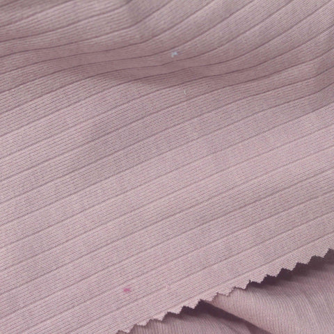 Cotton Stretch Rib Knit Fabric, 218 gsm, 160 cm — Pink